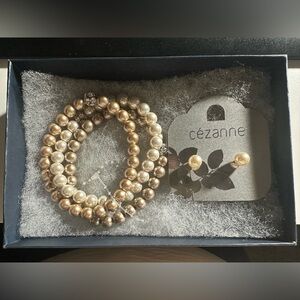 CEZANNE PEARL BRACELET & EARRINGS SET